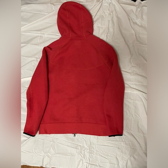 Red Nike Tech fleece full zip hoodie - Picture 2 of 5